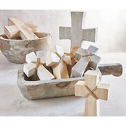 Paulownia Wood Standing Cross - Small - White Finish
