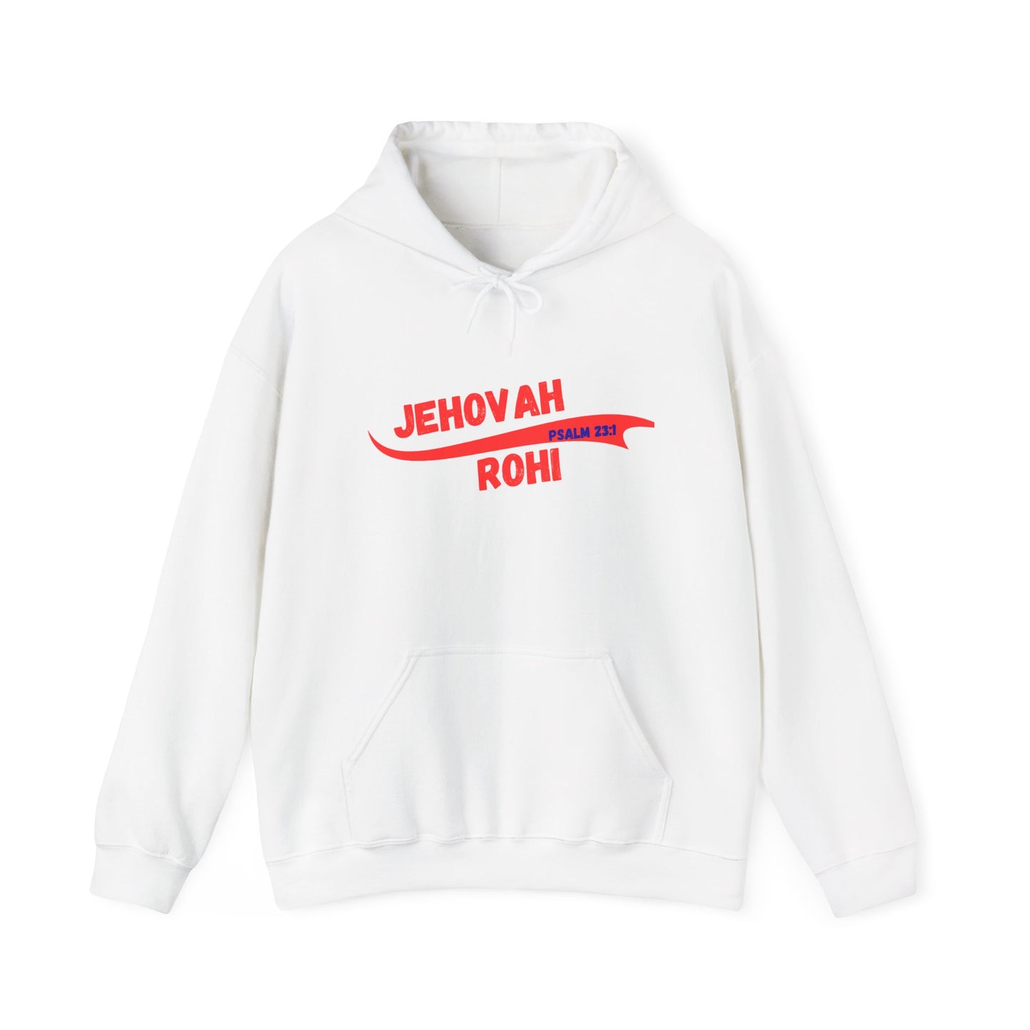 Jehovah Rohi Hoodie | Red Script Psalm 23 Christian Faith Sweatshirt