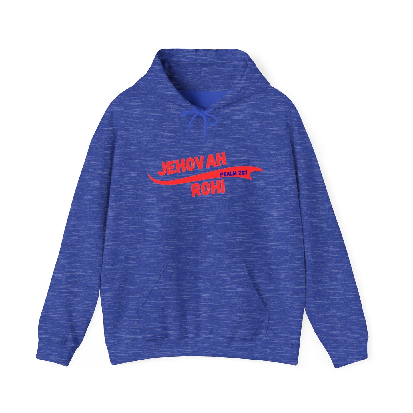 Jehovah Rohi Hoodie | Red Script Psalm 23 Christian Faith Sweatshirt