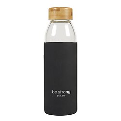 Water Bottle with Bamboo Lid - Be Strong