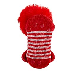 Pom Socks - Stripe & Red Fur Pom
