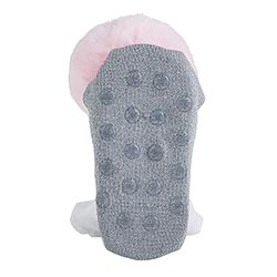 Pom Socks - Silver& Blush Fur Pom