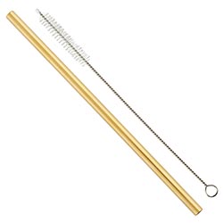 Stainless Steel Straw Set - Gold